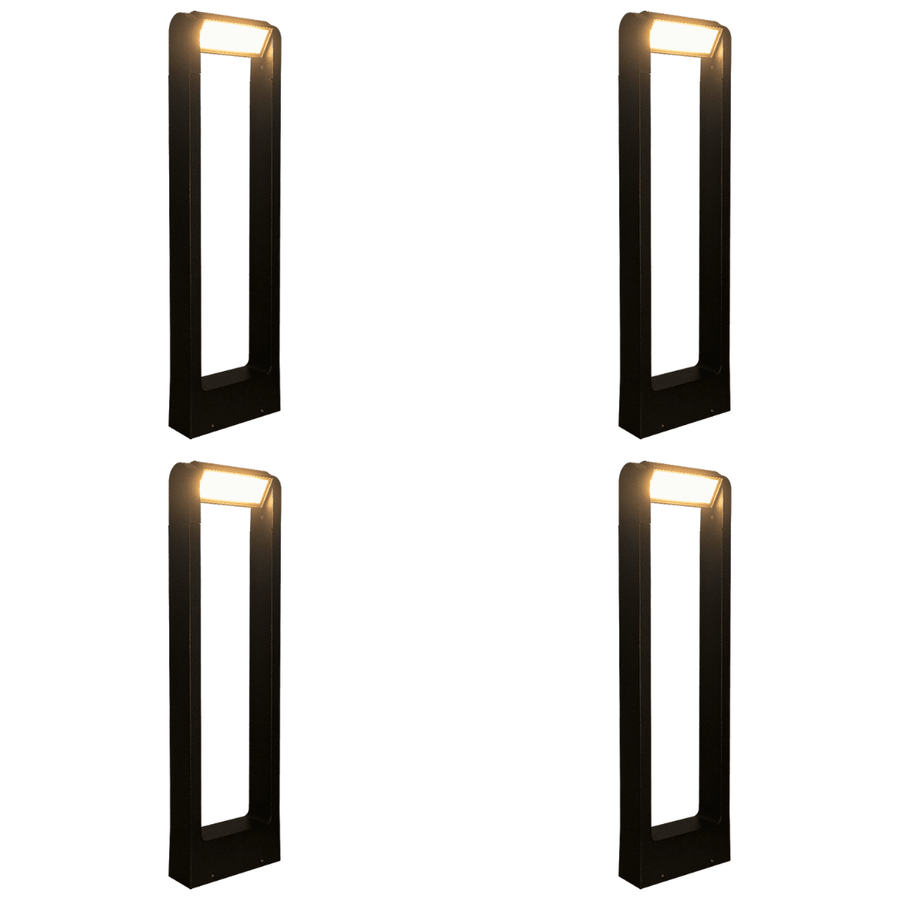 Outdoor Landscape Lighting LED 12V Low Voltage CDPA56 4x/8x/12x Package 8W 12V Low Voltage LED Rectangular Adjustable Bollard Landscape Aluminum Pathway Lighting 4 Pack