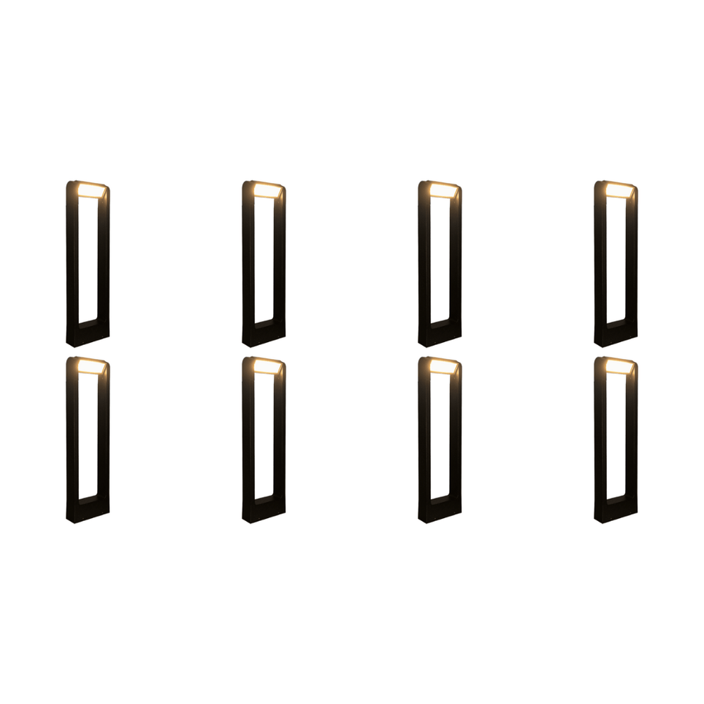 Outdoor Landscape Lighting LED 12V Low Voltage CDPA56 4x/8x/12x Package 8W 12V Low Voltage LED Rectangular Adjustable Bollard Landscape Aluminum Pathway Lighting 8 Pack