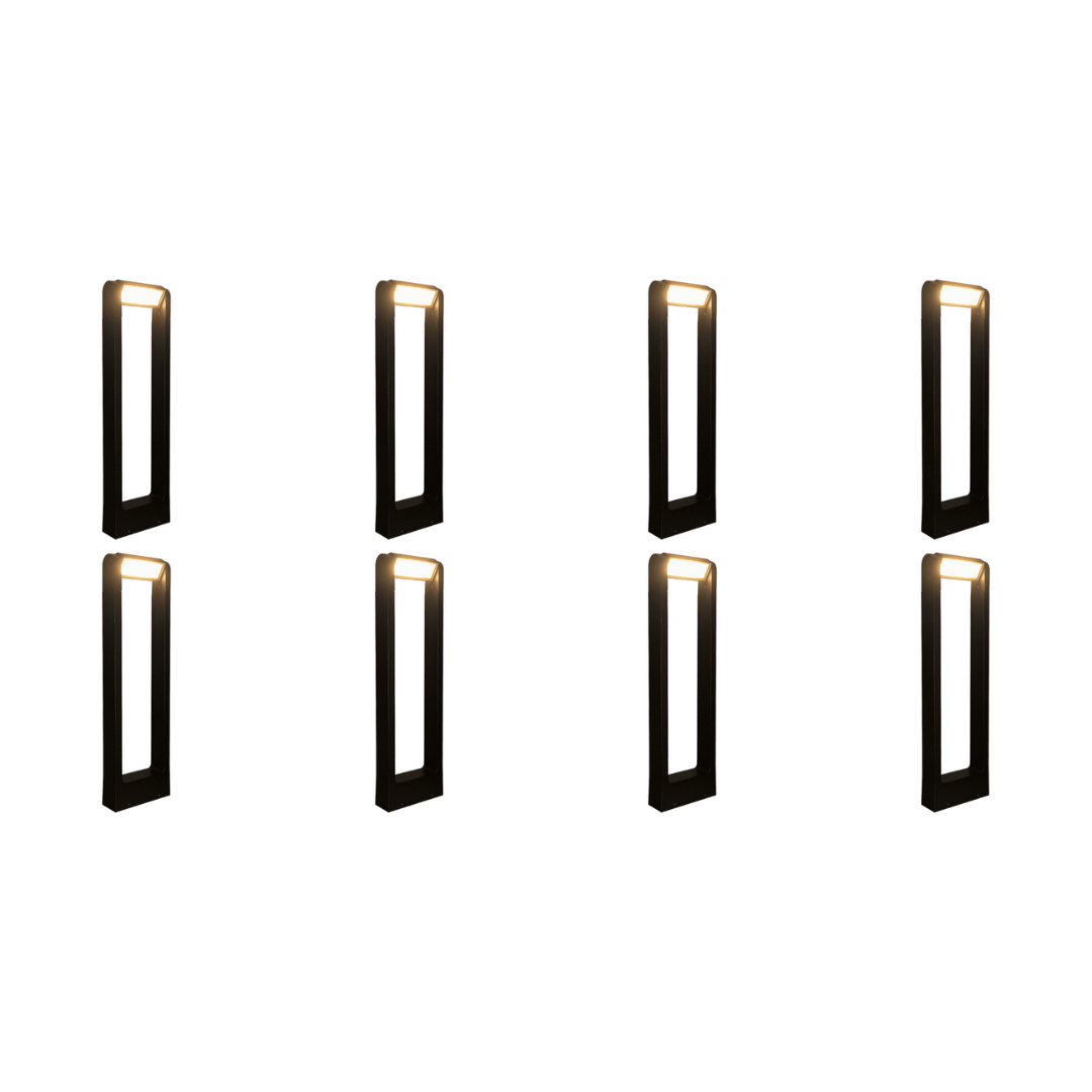 Outdoor Landscape Lighting LED 12V Low Voltage CDPA56 4x/8x/12x Package 8W 12V Low Voltage LED Rectangular Adjustable Bollard Landscape Aluminum Pathway Lighting 8 Pack