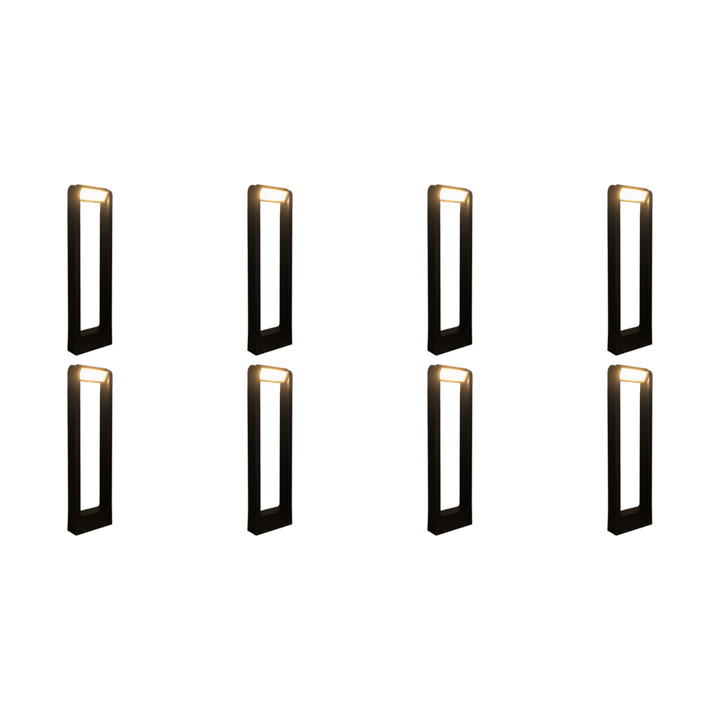 Outdoor Landscape Lighting LED 12V Low Voltage CDPA56 4x/8x/12x Package 8W 12V Low Voltage LED Rectangular Adjustable Bollard Landscape Aluminum Pathway Lighting 8 Pack