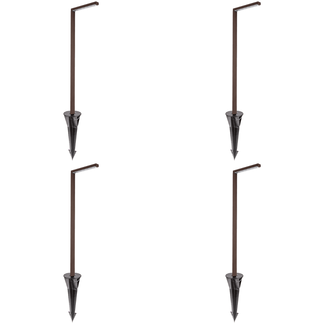 Outdoor Landscape Lighting LED 12V Low Voltage CDPA57 4x/8x/12x Package 12V Low Voltage Aluminum LED Rectangular Bollard Path Light Brown 4 Pack