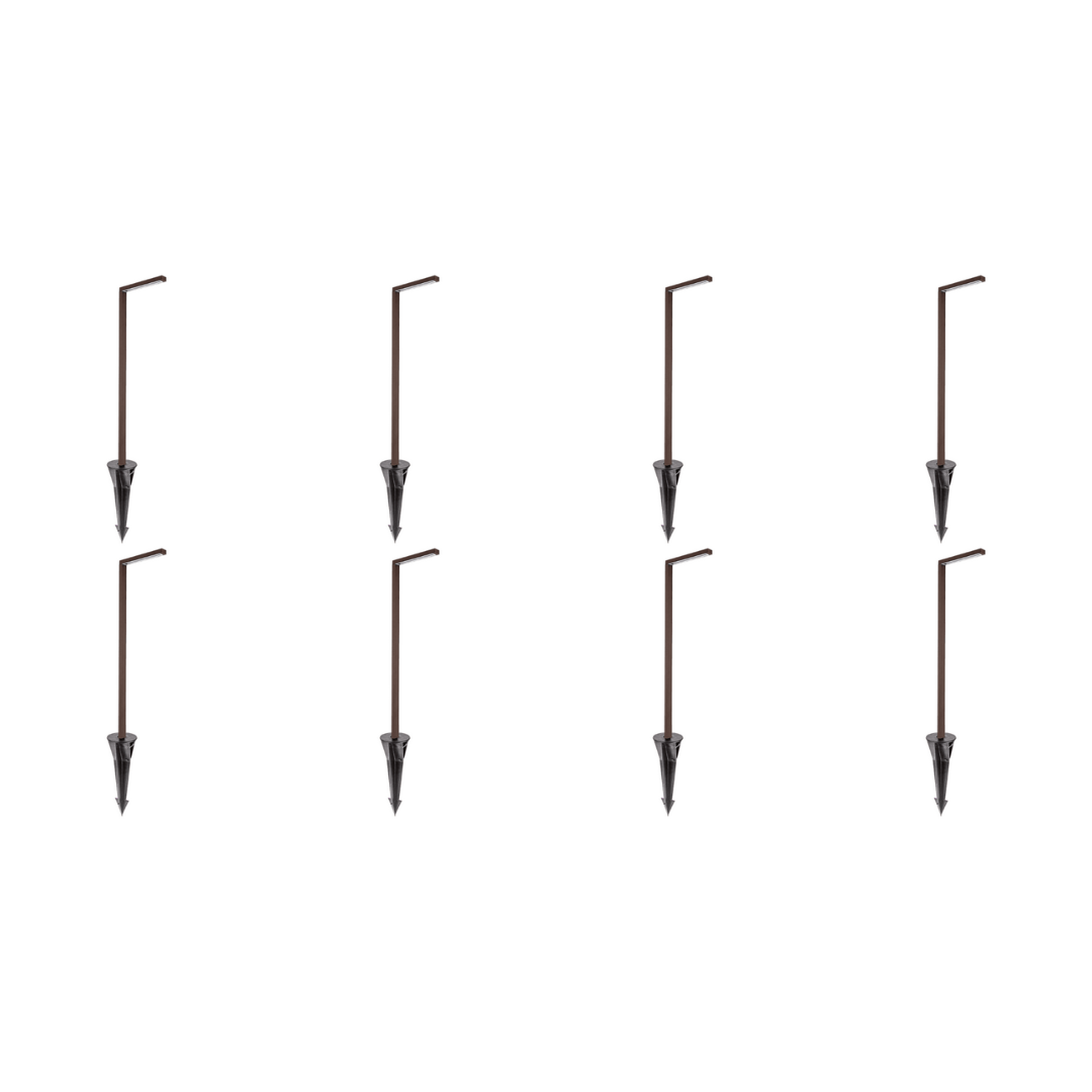 Outdoor Landscape Lighting LED 12V Low Voltage CDPA57 4x/8x/12x Package 12V Low Voltage Aluminum LED Rectangular Bollard Path Light Brown 8 Pack