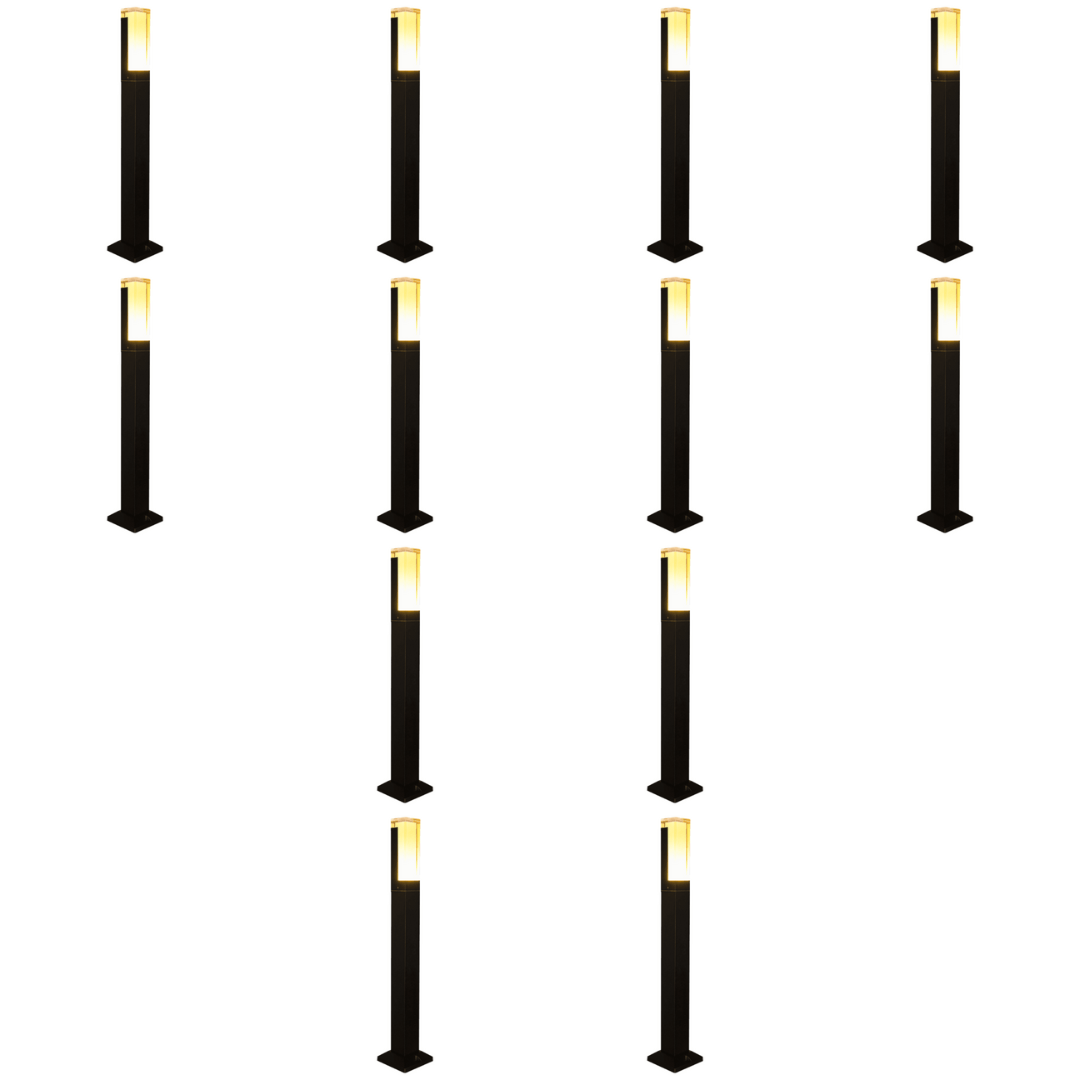 Outdoor Landscape Lighting LED 12V Low Voltage CDPA60 4x/8x/12x Package 12V Low Voltage 3000K Warm White LED Bollard Landscape Light | Low Voltage Aluminum Path Light 12 Pack