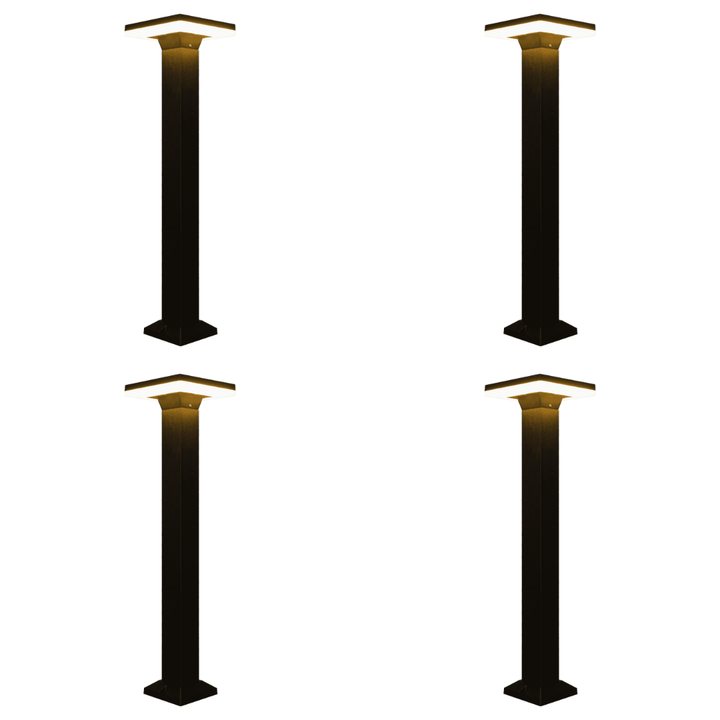 Outdoor Landscape Lighting LED 12V Low Voltage CDPA63 4x/8x/12x Package 12W Bollard Aluminumm Pathway Lighting LED Square Top Modern 12V Low Voltage 4 Pack