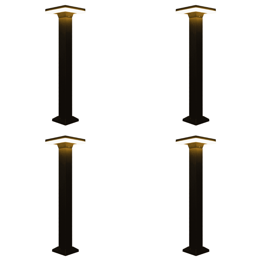Outdoor Landscape Lighting LED 12V Low Voltage CDPA63 4x/8x/12x Package 12W Bollard Aluminumm Pathway Lighting LED Square Top Modern 12V Low Voltage 4 Pack