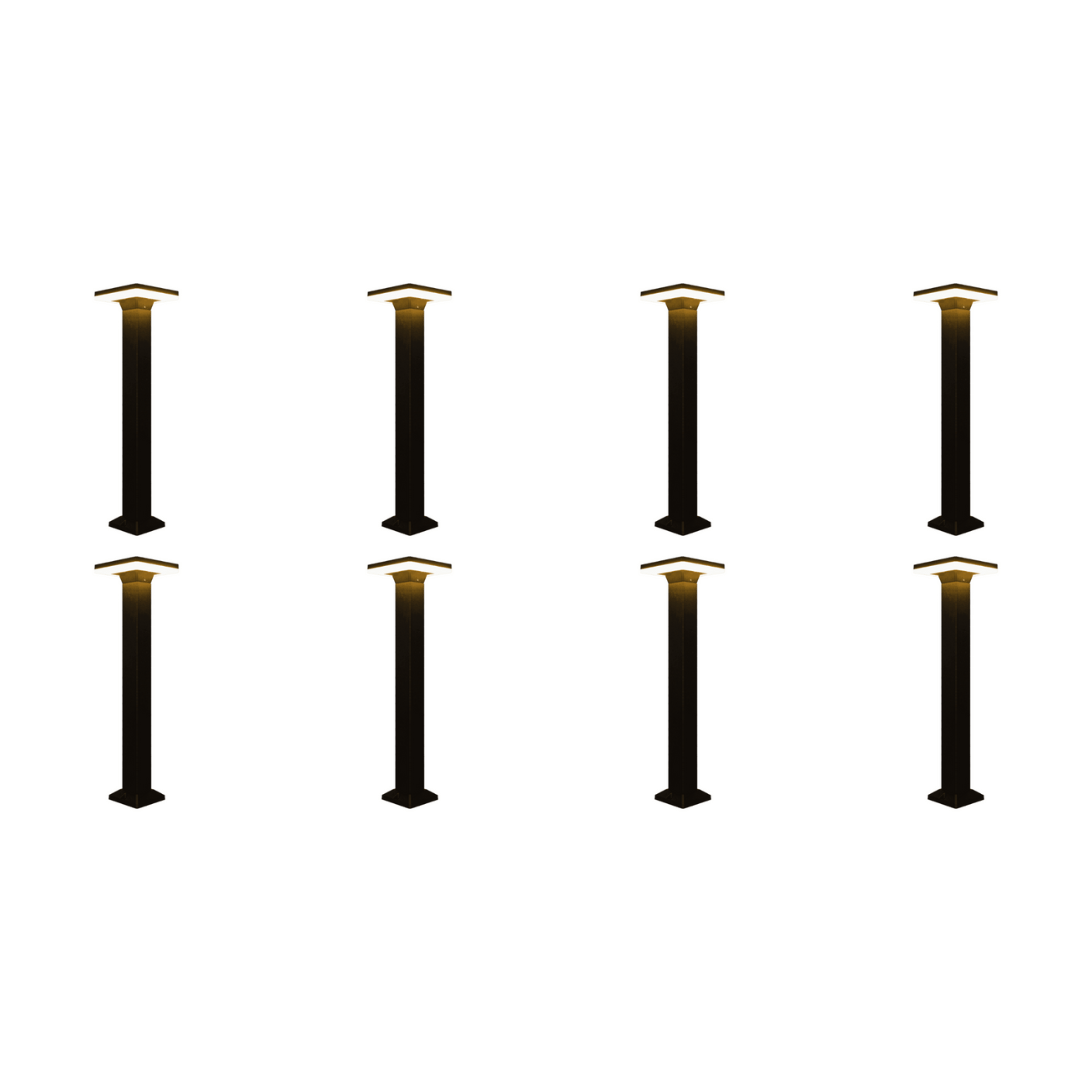 Outdoor Landscape Lighting LED 12V Low Voltage CDPA63 4x/8x/12x Package 12W Bollard Aluminumm Pathway Lighting LED Square Top Modern 12V Low Voltage 8 Pack