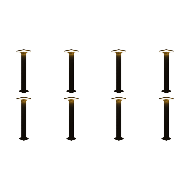 Outdoor Landscape Lighting LED 12V Low Voltage CDPA63 4x/8x/12x Package 12W Bollard Aluminumm Pathway Lighting LED Square Top Modern 12V Low Voltage 8 Pack