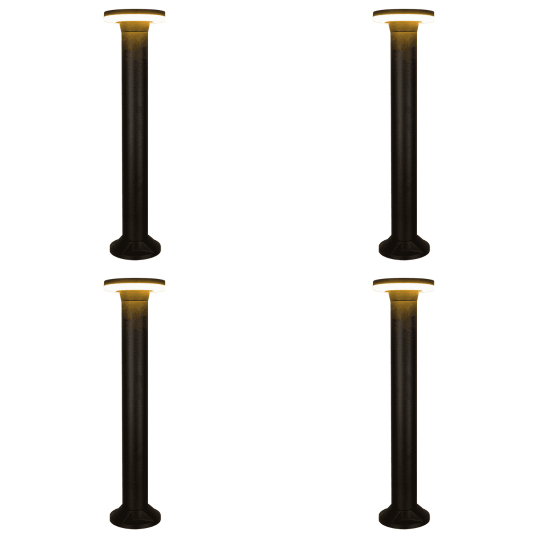 Outdoor Landscape Lighting LED 12V Low Voltage CDPA64 4x/8x/12x Package 12W Bollard Aluminum Pathway Lighting LED Circle Top Modern 12V Low Voltage 4 Pack
