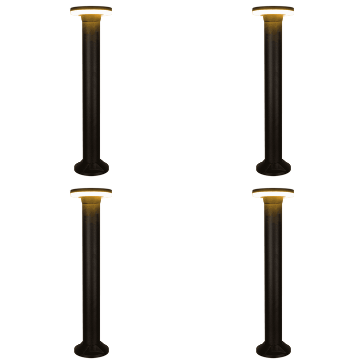 Outdoor Landscape Lighting LED 12V Low Voltage CDPA64 4x/8x/12x Package 12W Bollard Aluminum Pathway Lighting LED Circle Top Modern 12V Low Voltage 4 Pack