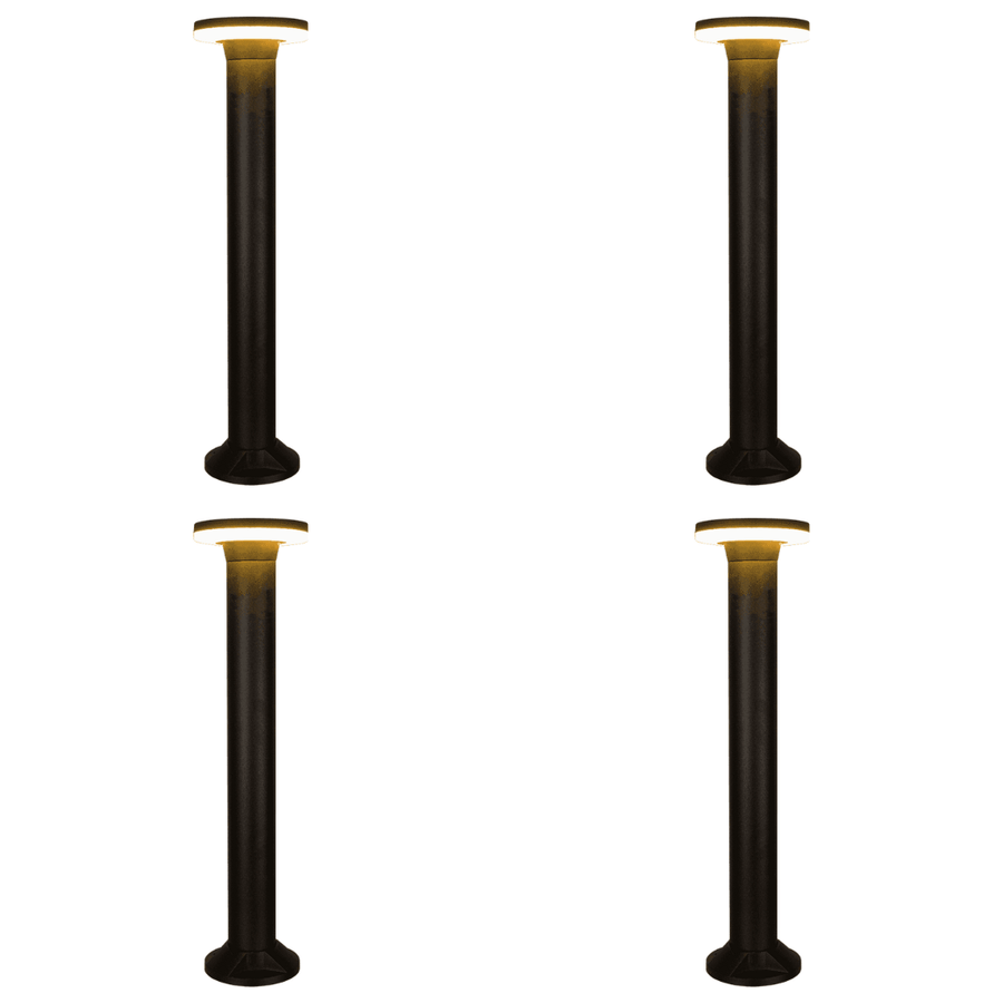 Outdoor Landscape Lighting LED 12V Low Voltage CDPA64 4x/8x/12x Package 12W Bollard Aluminum Pathway Lighting LED Circle Top Modern 12V Low Voltage 4 Pack