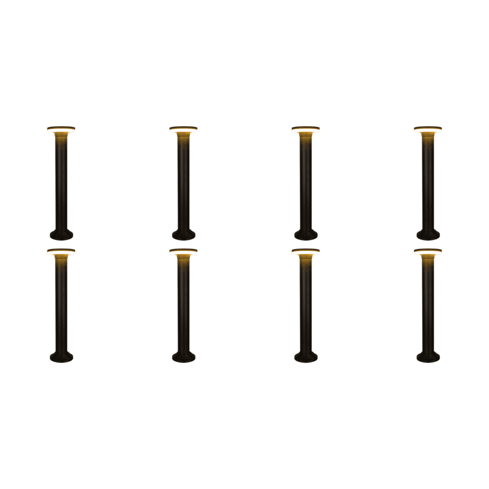 Outdoor Landscape Lighting LED 12V Low Voltage CDPA64 4x/8x/12x Package 12W Bollard Aluminum Pathway Lighting LED Circle Top Modern 12V Low Voltage 8 Pack