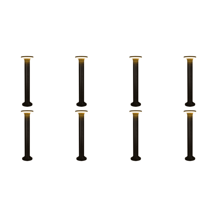 Outdoor Landscape Lighting LED 12V Low Voltage CDPA64 4x/8x/12x Package 12W Bollard Aluminum Pathway Lighting LED Circle Top Modern 12V Low Voltage 8 Pack
