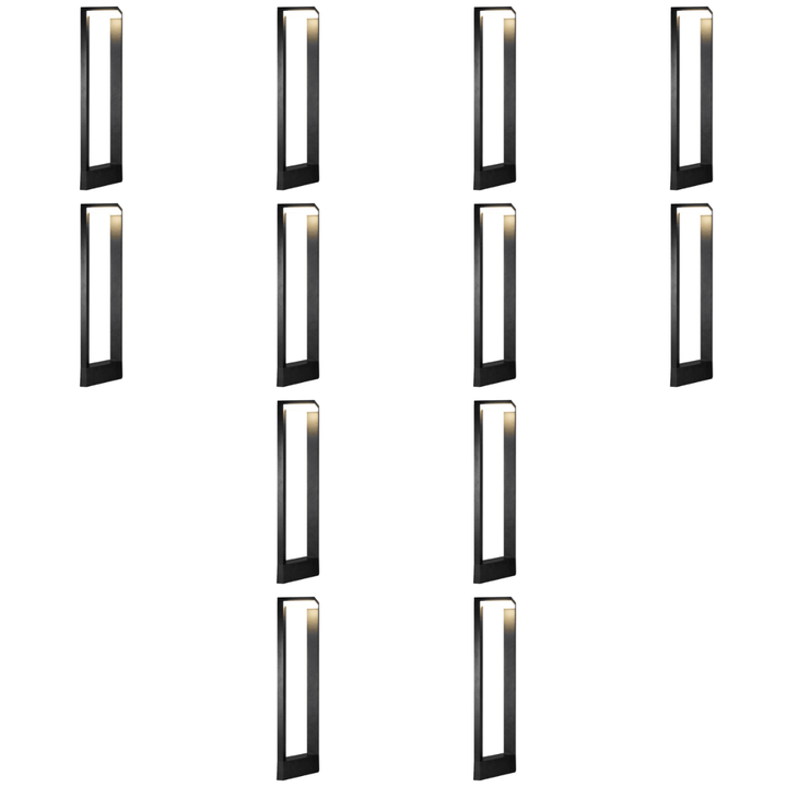 Outdoor Landscape Lighting LED 12V Low Voltage CDPA66 4x/8x/12x Package 10W 3000K Warm White Integrated LED Modern Low Voltage Bollard Light Landscape Path Light 12 Pack
