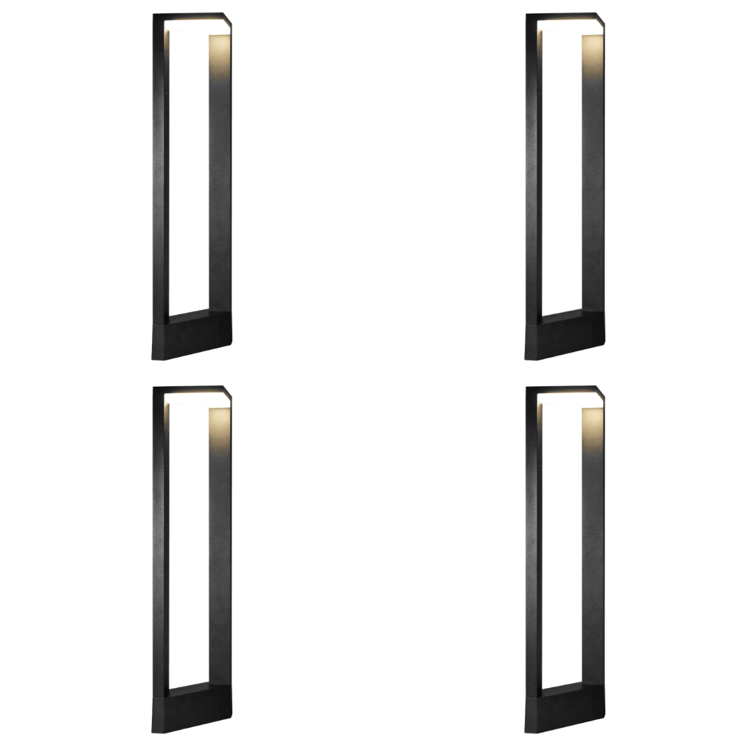 Outdoor Landscape Lighting LED 12V Low Voltage CDPA66 4x/8x/12x Package 10W 3000K Warm White Integrated LED Modern Low Voltage Bollard Light Landscape Path Light 4 Pack