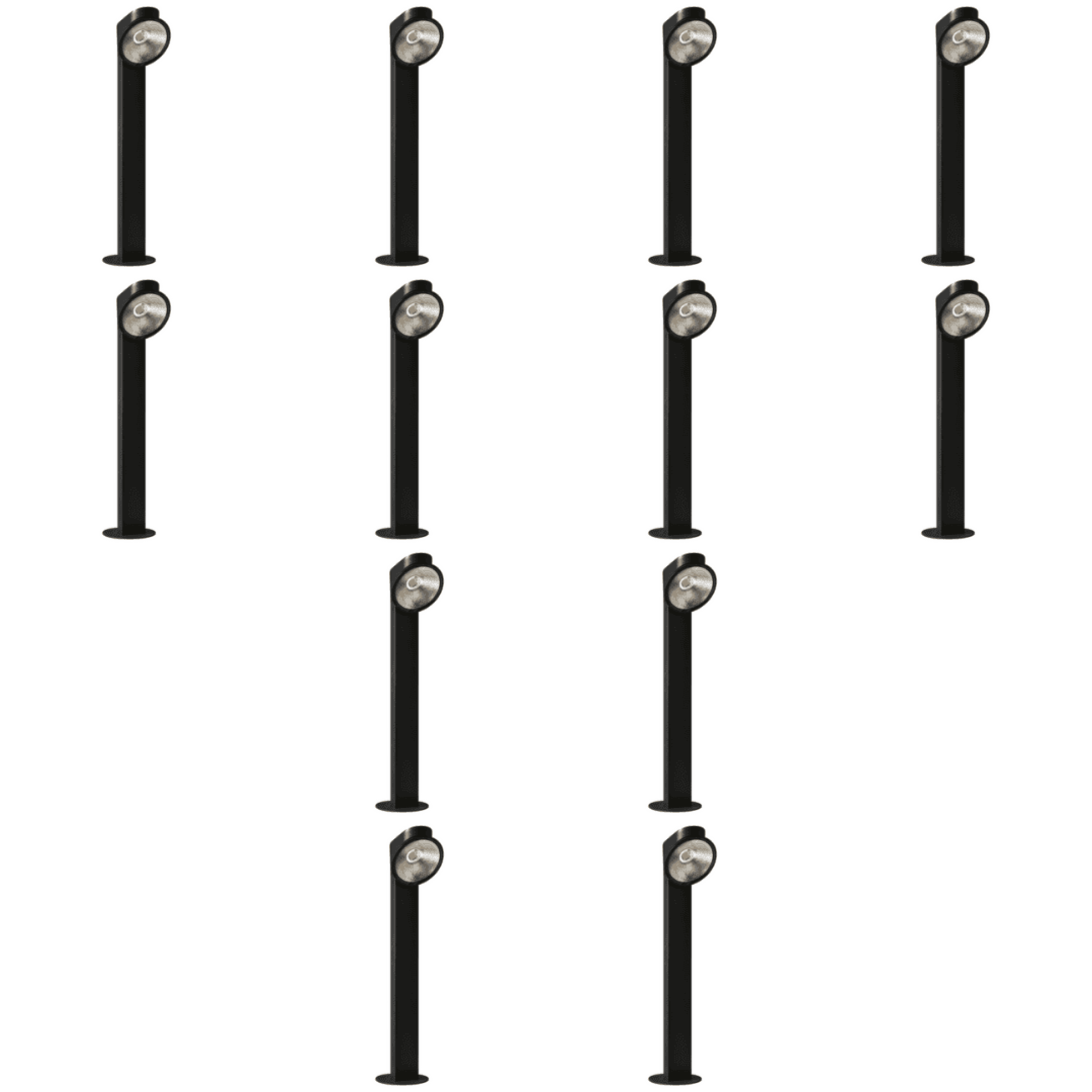 Outdoor Landscape Lighting LED 12V Low Voltage CDPA69 4x/8x/12x Package 10W LED Multi Directional Aluminum Bollard Path Light 12V Low Voltage Outdoor Landscape Lighting 12 Pack