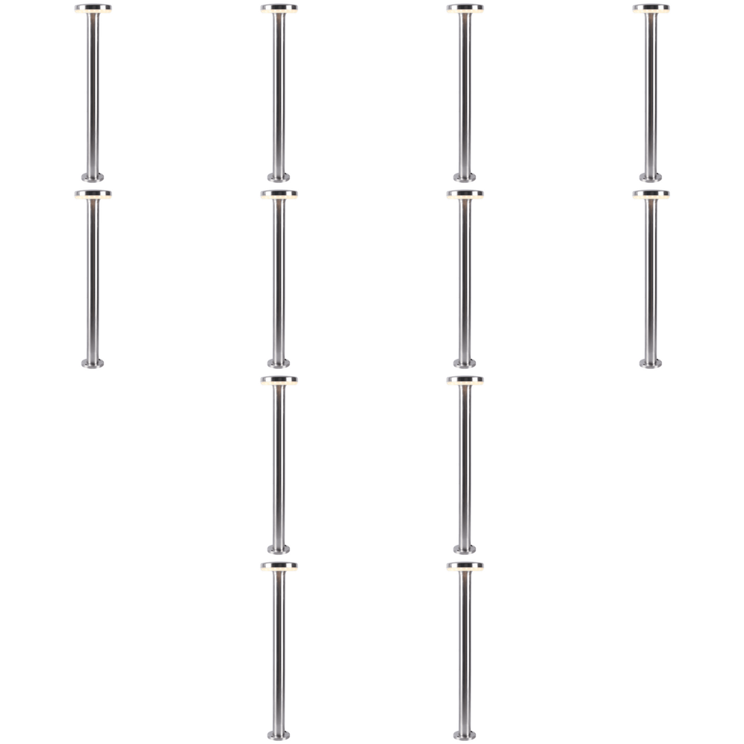 Outdoor Landscape Lighting LED 12V Low Voltage CDPS72 4x/8x/12x Package 7W Stainless Steel Bollard Pathway Lighting LED Circle Top Modern 12V Low Voltage 12 Package