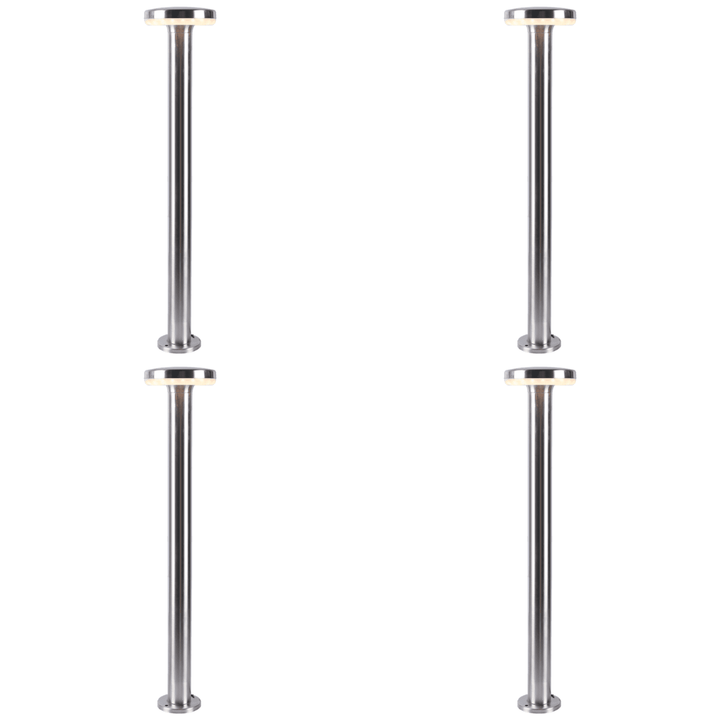 Outdoor Landscape Lighting LED 12V Low Voltage CDPS72 4x/8x/12x Package 7W Stainless Steel Bollard Pathway Lighting LED Circle Top Modern 12V Low Voltage 4 Package