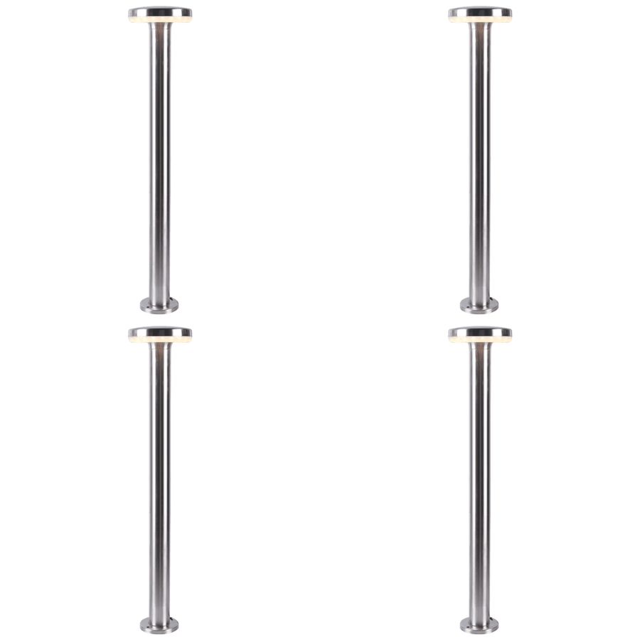 Outdoor Landscape Lighting LED 12V Low Voltage CDPS72 4x/8x/12x Package 7W Stainless Steel Bollard Pathway Lighting LED Circle Top Modern 12V Low Voltage 4 Package