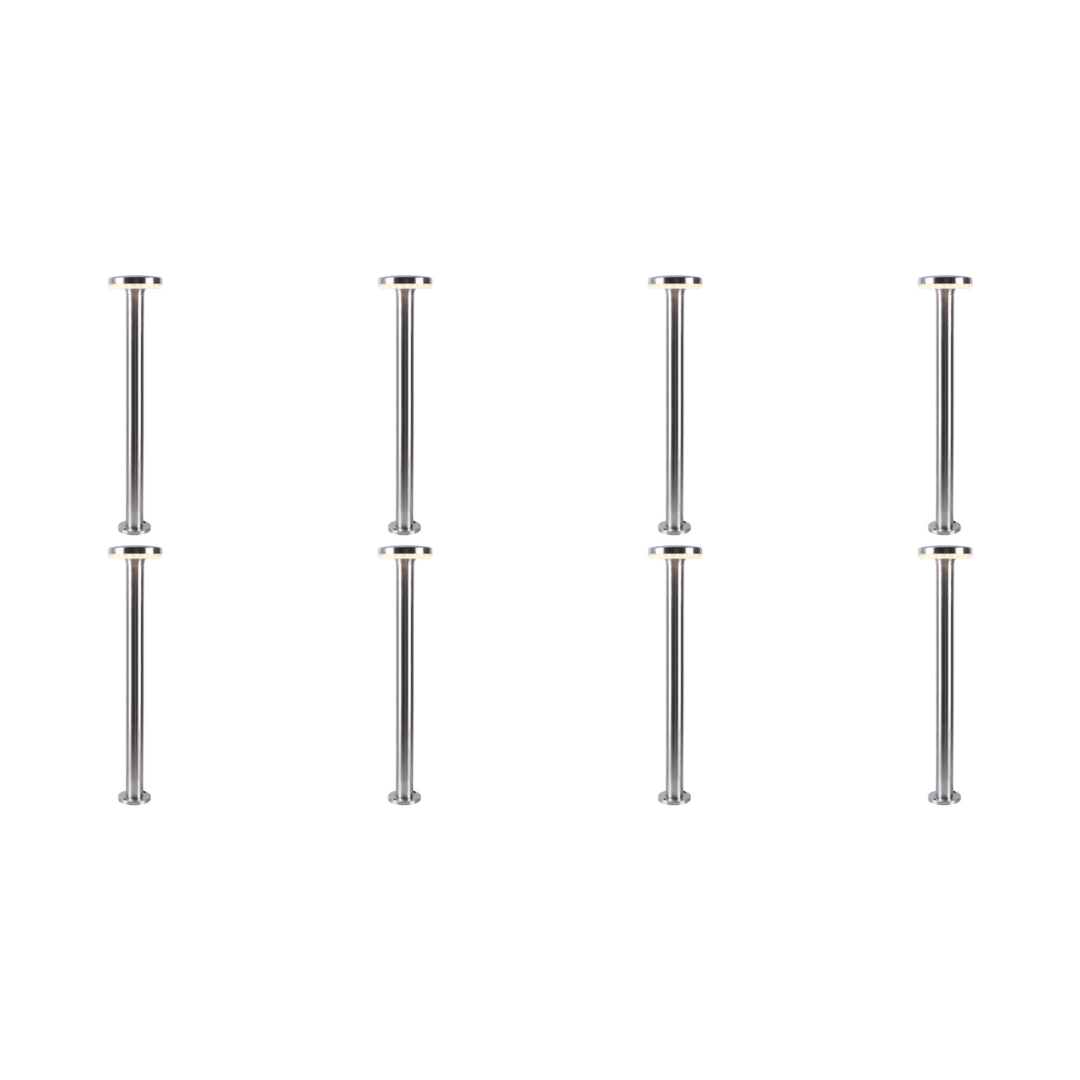 Outdoor Landscape Lighting LED 12V Low Voltage CDPS72 4x/8x/12x Package 7W Stainless Steel Bollard Pathway Lighting LED Circle Top Modern 12V Low Voltage 8 Package