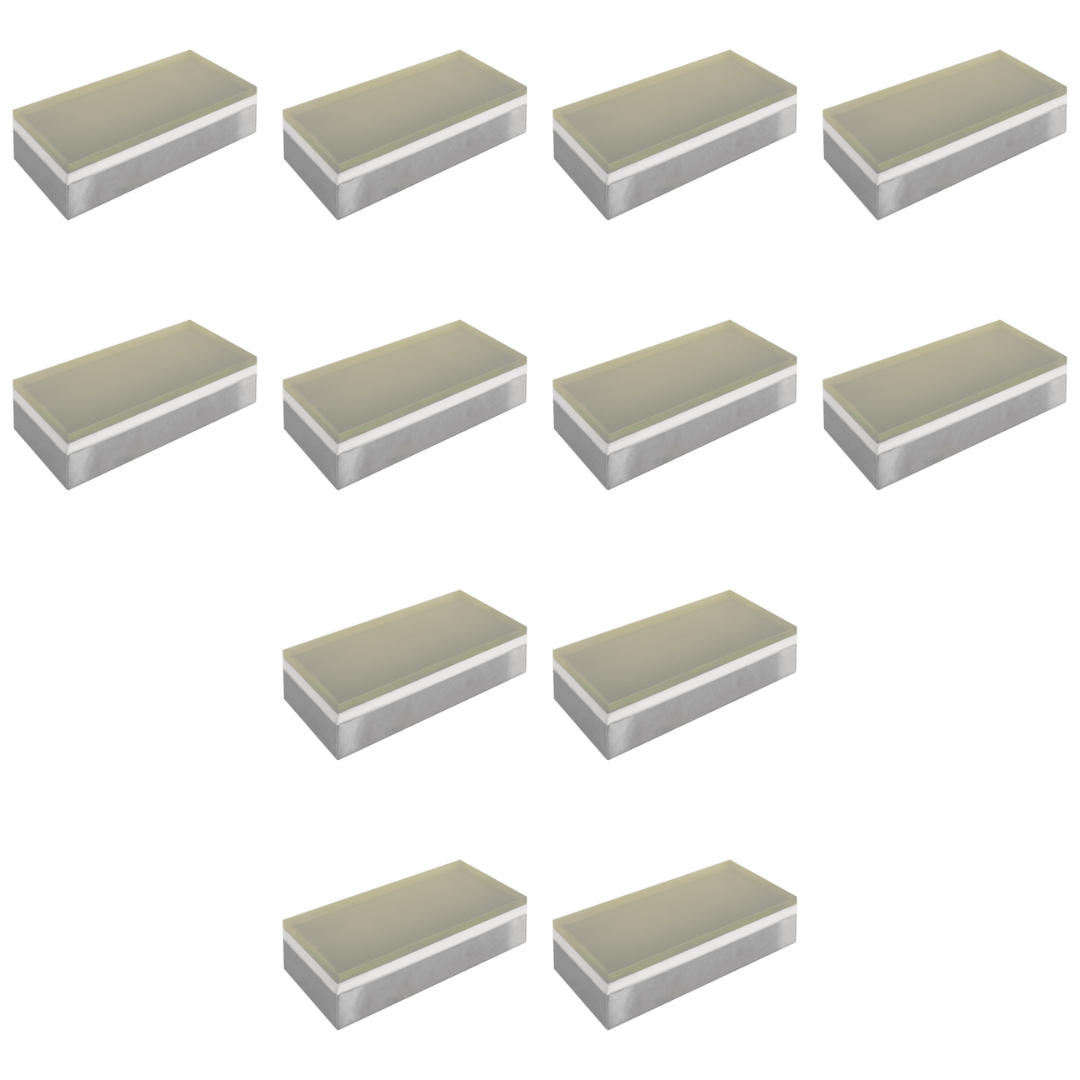 Outdoor Landscape Lighting LED 12V Low Voltage CRG31 4x/8x/12x Package DC12V Low Voltage In Ground RGB or Warm White LED Brick Paver Light Rectangle IP67 Waterproof 12 Pack Warm White