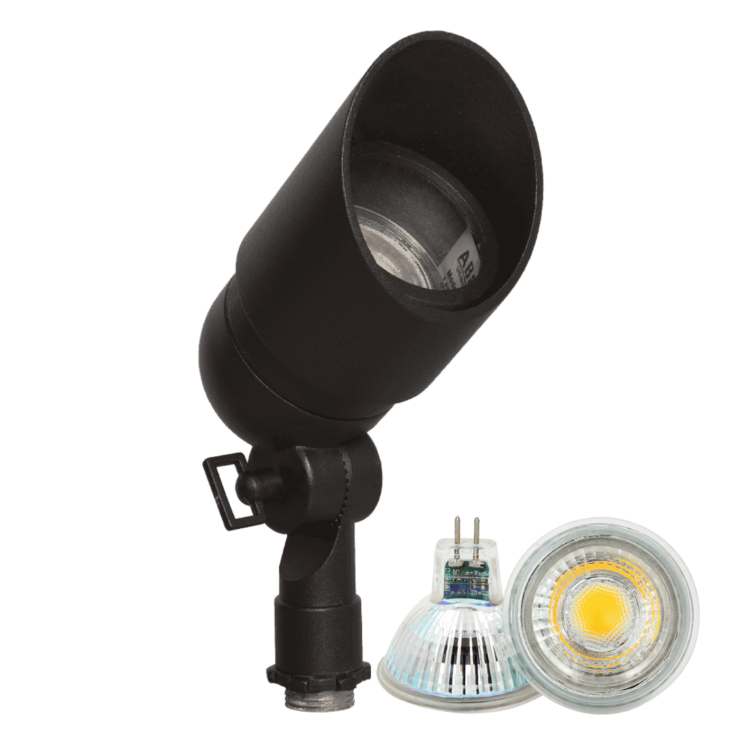 Outdoor Landscape Lighting LED 12V Low Voltage DL01 4x/8x/12x Package 12V Low Voltage Directional LED Outdoor Aluminum Spotlight with MR16 5W 3000K Bulb