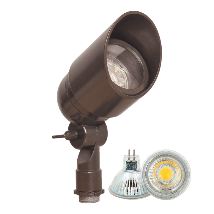 Outdoor Landscape Lighting LED 12V Low Voltage DL01 4x/8x/12x Package 12V Low Voltage Directional LED Outdoor Aluminum Spotlight with MR16 5W 3000K Bulb