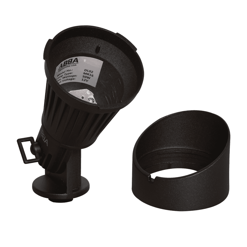Outdoor Landscape Lighting LED 12V Low Voltage DL02 4x/8x/12x Package 12V Low Voltage Waterproof LED Outdoor Aluminum Spotlight Directional Lighting with MR16 5W 3000K Bulb