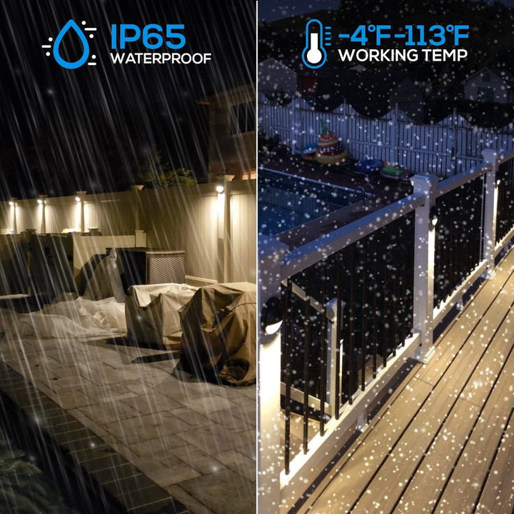 Outdoor Landscape Lighting LED 12V Low Voltage DLA01 6-Pack Black 2.5W Low Voltage 3000K Warm White Integrated LED Outdoor Half Moon Deck Lights Package, 12V LED Step Fence Landscape Lights