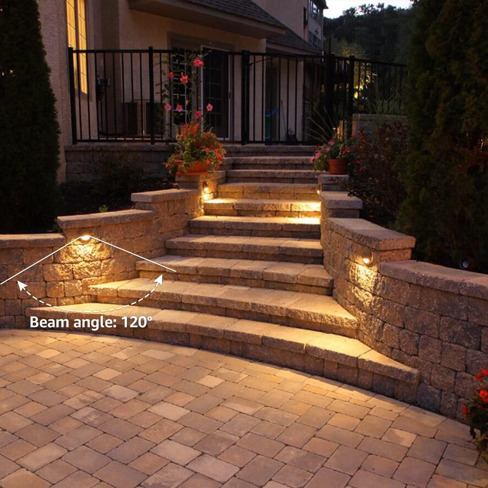 Outdoor Landscape Lighting LED 12V Low Voltage DLA01 12-Pack Bronze 2.5W Low Voltage 3000K Warm White Integrated LED Outdoor Half Moon Deck Lights Package, 12V LED Step Fence Landscape Lights