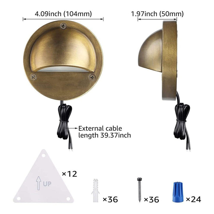 Outdoor Landscape Lighting LED 12V Low Voltage DLA01 12-Pack Bronze 2.5W Low Voltage 3000K Warm White Integrated LED Outdoor Half Moon Deck Lights Package, 12V LED Step Fence Landscape Lights