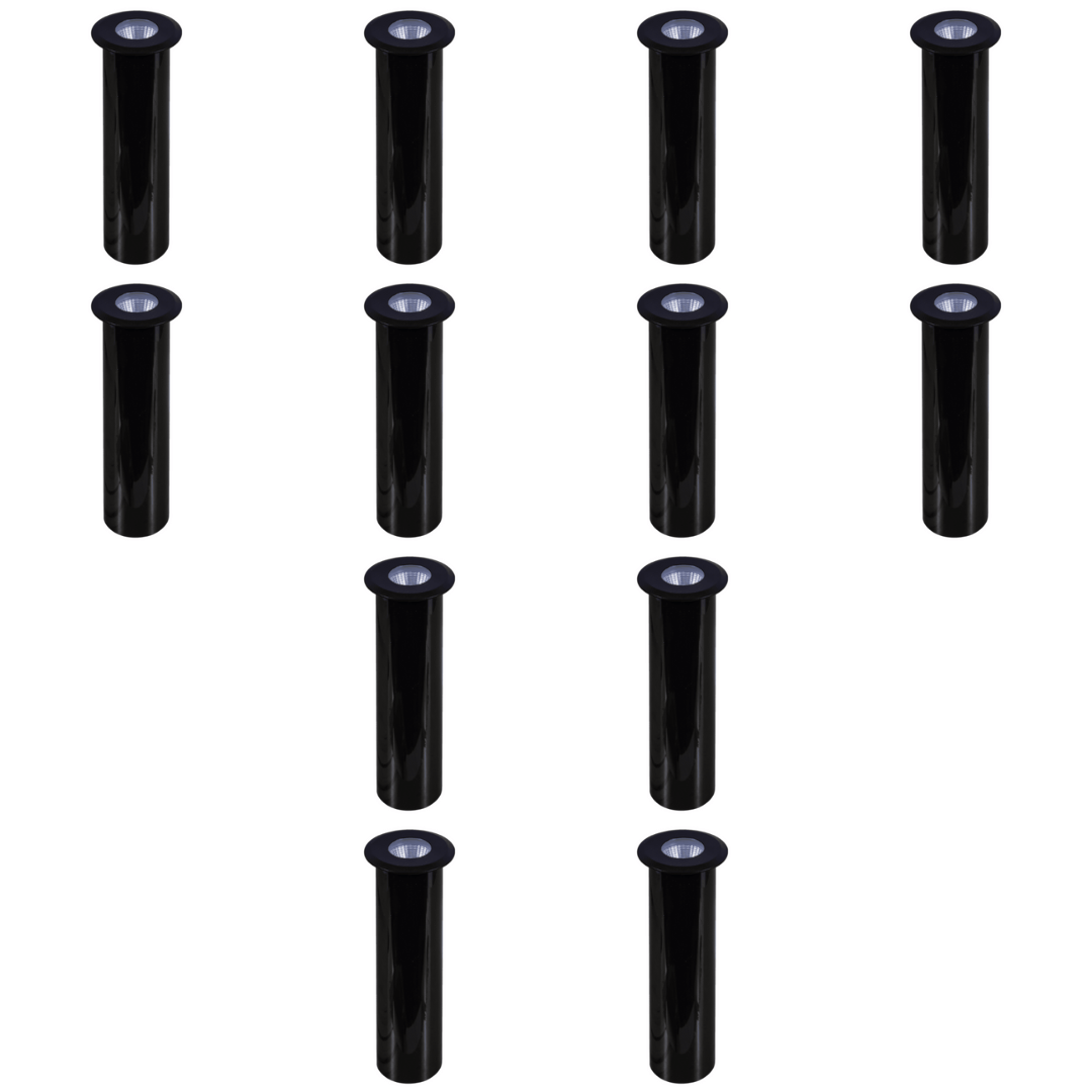 Outdoor Landscape Lighting LED 12V Low Voltage DM52 4x/8x/12x Package 3W COB LED 12V Low Voltage In-Ground Landscape Well Lights Waterproof Fixture 3000K Black 12 Pack