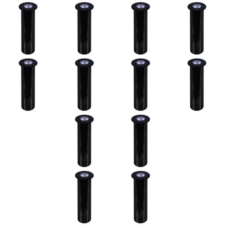 Outdoor Landscape Lighting LED 12V Low Voltage DM52 4x/8x/12x Package 3W COB LED 12V Low Voltage In-Ground Landscape Well Lights Waterproof Fixture 3000K Black 12 Pack