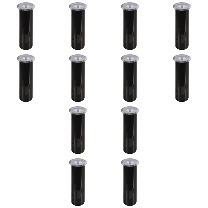 Outdoor Landscape Lighting LED 12V Low Voltage DM52 4x/8x/12x Package 3W COB LED 12V Low Voltage In-Ground Landscape Well Lights Waterproof Fixture 3000K Stainless Steel 12 Pack