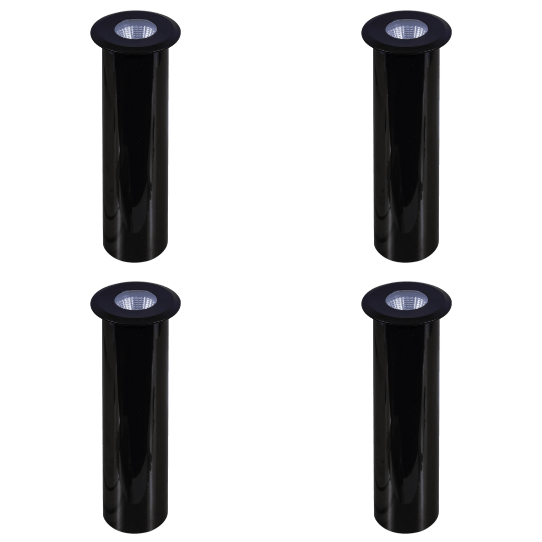 Outdoor Landscape Lighting LED 12V Low Voltage DM52 4x/8x/12x Package 3W COB LED 12V Low Voltage In-Ground Landscape Well Lights Waterproof Fixture 3000K Black 4 Pack