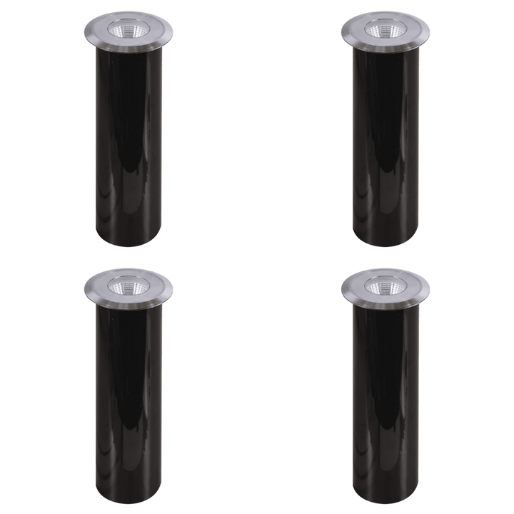 Outdoor Landscape Lighting LED 12V Low Voltage DM52 4x/8x/12x Package 3W COB LED 12V Low Voltage In-Ground Landscape Well Lights Waterproof Fixture 3000K Stainless Steel 4 Pack