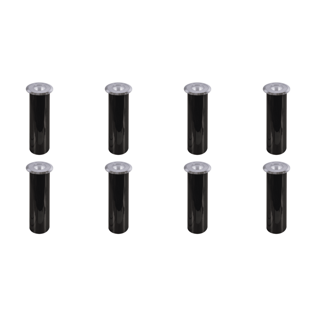 Outdoor Landscape Lighting LED 12V Low Voltage DM52 4x/8x/12x Package 3W COB LED 12V Low Voltage In-Ground Landscape Well Lights Waterproof Fixture 3000K Stainless Steel 8 Pack