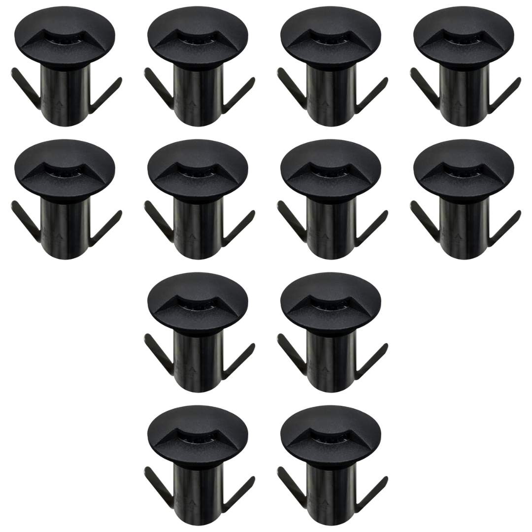 Outdoor Landscape Lighting LED 12V Low Voltage DM53 4x/8x/12x Package 3W COB 12V Low Voltage LED Monodirectional Stainless Steel Waterproof In-Ground Landscape Well Light 3000K Black 12 Pack
