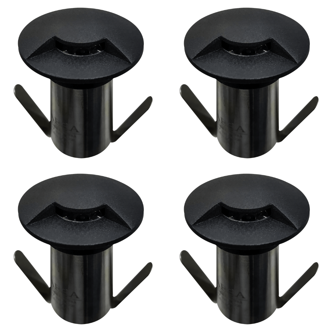 Outdoor Landscape Lighting LED 12V Low Voltage DM53 4x/8x/12x Package 3W COB 12V Low Voltage LED Monodirectional Stainless Steel Waterproof In-Ground Landscape Well Light 3000K Black 4 Pack