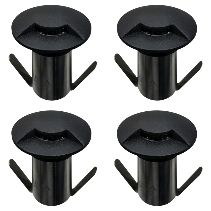 Outdoor Landscape Lighting LED 12V Low Voltage DM53 4x/8x/12x Package 3W COB 12V Low Voltage LED Monodirectional Stainless Steel Waterproof In-Ground Landscape Well Light 3000K Black 4 Pack