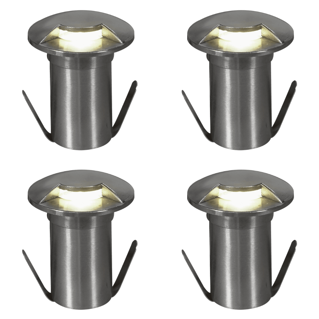 Outdoor Landscape Lighting LED 12V Low Voltage DM53 4x/8x/12x Package 3W COB 12V Low Voltage LED Monodirectional Stainless Steel Waterproof In-Ground Landscape Well Light 3000K Stainless Steel 4 Pack