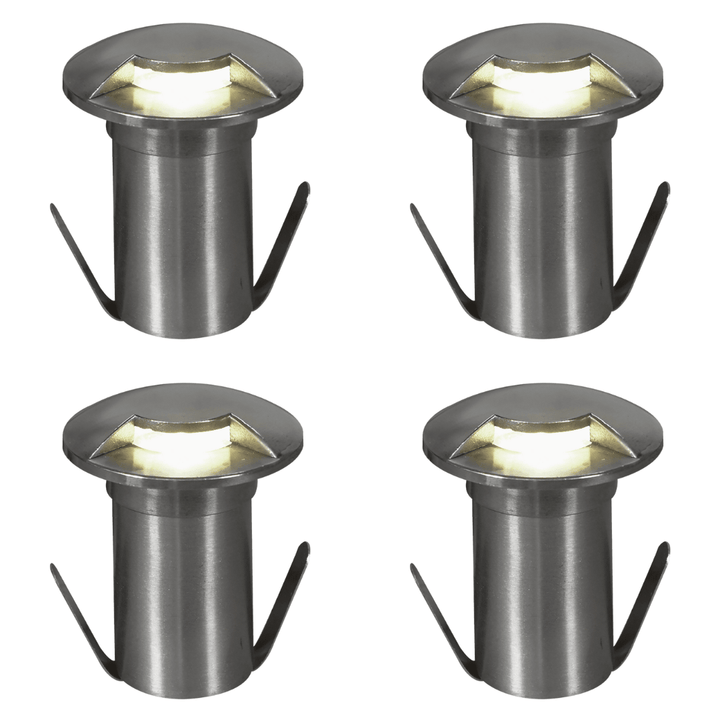 Outdoor Landscape Lighting LED 12V Low Voltage DM53 4x/8x/12x Package 3W COB 12V Low Voltage LED Monodirectional Stainless Steel Waterproof In-Ground Landscape Well Light 3000K Stainless Steel 4 Pack