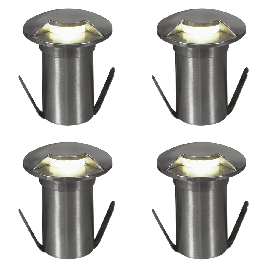 Outdoor Landscape Lighting LED 12V Low Voltage DM53 4x/8x/12x Package 3W COB 12V Low Voltage LED Monodirectional Stainless Steel Waterproof In-Ground Landscape Well Light 3000K Stainless Steel 4 Pack