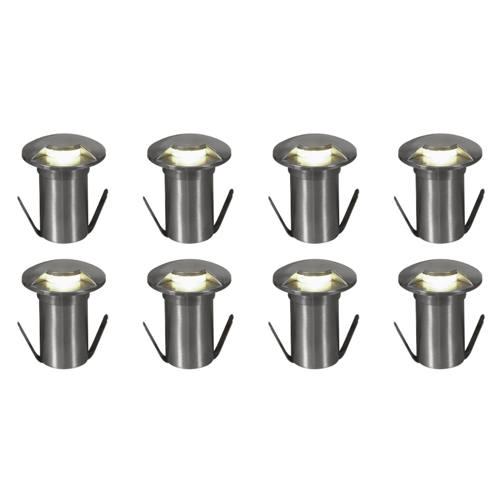 Outdoor Landscape Lighting LED 12V Low Voltage DM53 4x/8x/12x Package 3W COB 12V Low Voltage LED Monodirectional Stainless Steel Waterproof In-Ground Landscape Well Light 3000K Stainless Steel 8 Pack