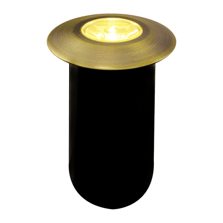 Outdoor Landscape Lighting LED 12V Low Voltage DMB52 Cast Brass In-Ground Well Light | 1.5W 3000K Warm White Integrated LED 12V Low Voltage Landscape Light