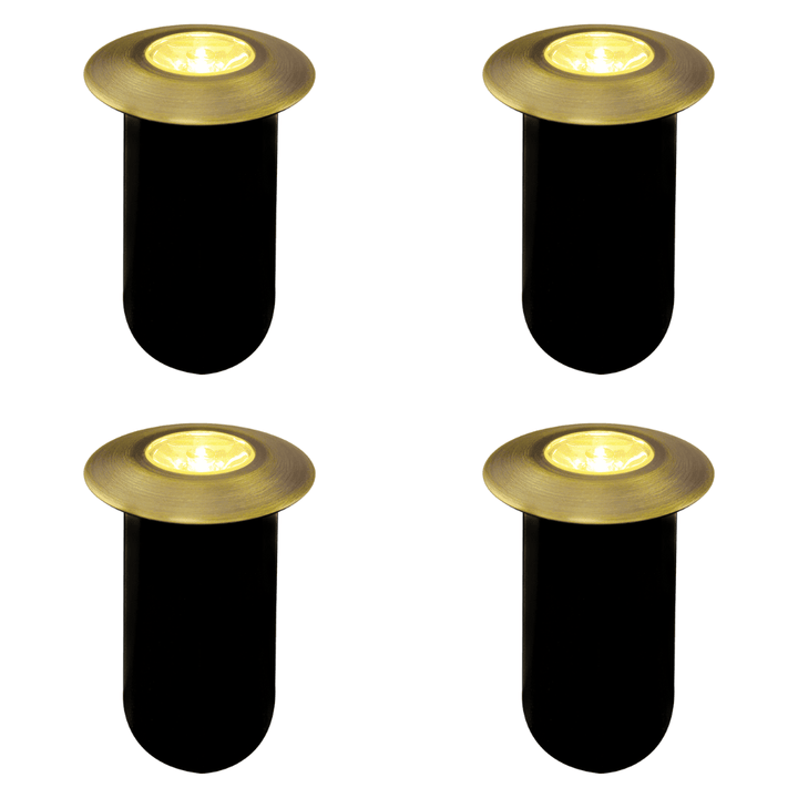 Outdoor Landscape Lighting LED 12V Low Voltage DMB52 4x/8x/12x Package 1.5W 12V Low Voltage 3000K Warm White Integrated LED Landscape In-ground Brass Waterproof Well Lights Fixture 4 Pack