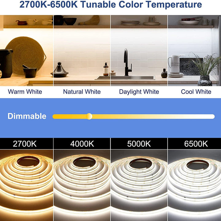 Outdoor Landscape Lighting LED 12V Low Voltage SLD07 Dotless Linear LED Tunable CCT (2700K-6500K) 4.5W/ft for 10mm COB Strip Lights Low Voltage DC24V Tape Light