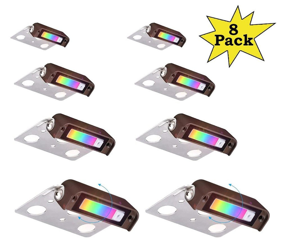 Outdoor Landscape Lighting LED 12V Low Voltage ELA04 8-Pack 4 Inch 1W RGB LED Retaining Wall Lights, Hardscape Color Changing 12V Low Voltage Landscape Lights Package