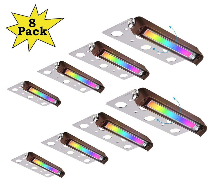 Outdoor Landscape Lighting LED 12V Low Voltage ELA07 8-Pack 7 Inch 3W RGB LED Retaining Wall Lights, Hardscape Color Changing 12V Low Voltage Landscape Lights Package