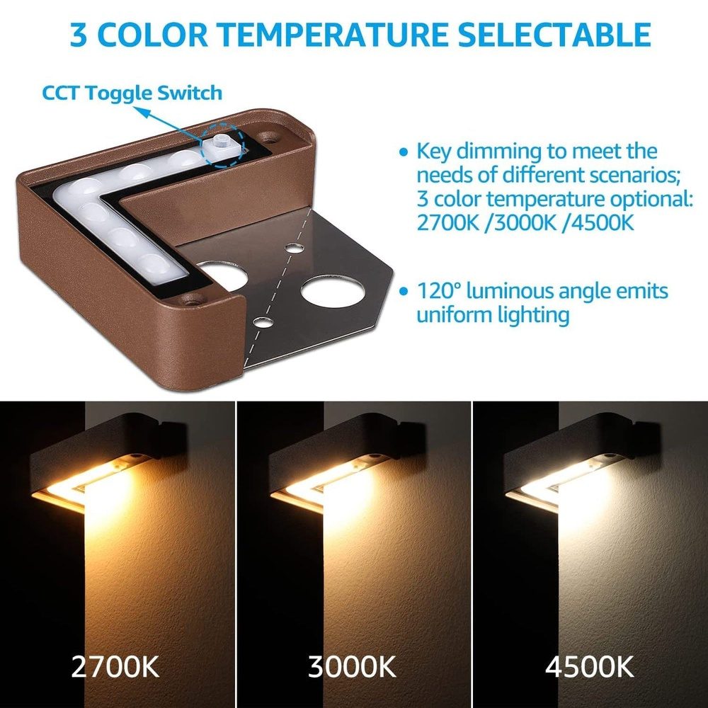 Outdoor Landscape Lighting LED 12V Low Voltage ELC02 4-Pack 3W LED Hardscape Lighting Right Angle 3CCT Retaining Wall Lights, 12V Low Voltage Landscape Lights Package