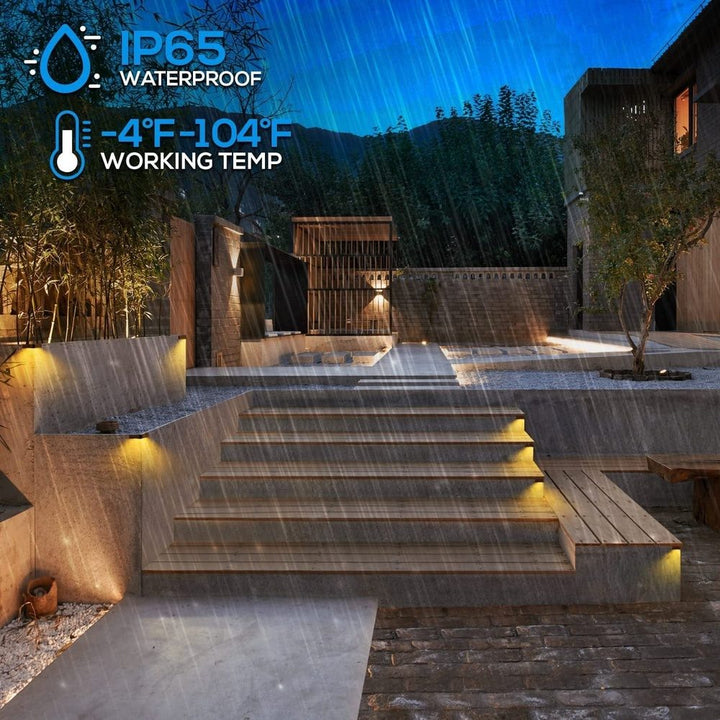 Outdoor Landscape Lighting LED 12V Low Voltage ELC02 8-Pack 3W LED Hardscape Lighting Right Angle 3CCT Retaining Wall Lights, 12V Low Voltage Landscape Lights Package